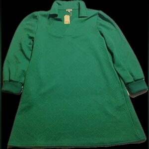 JODIFL Vibrant Green Textured Dress